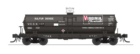 6000-Gallon Chlorine Tank Car 2-Pack - Ready to Run -- Virginia Chemical VCSX #171, 177 (Billboard Scheme, black, white, red)