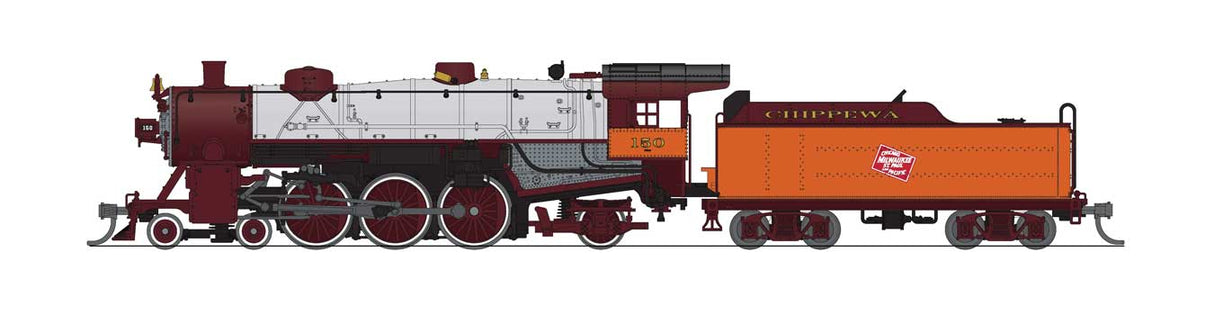 USRA 4-6-2 Light Pacific - Sound and DCC - Paragon4(TM) -- Milwaukee Road #150 (Chippewa, gray, orange, maroon)
