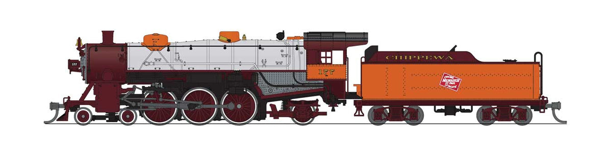 USRA 4-6-2 Heavy Pacific - Standard DC - Stealth -- Milwaukee Road #177 (Chippewa, gray, orange, maroon)