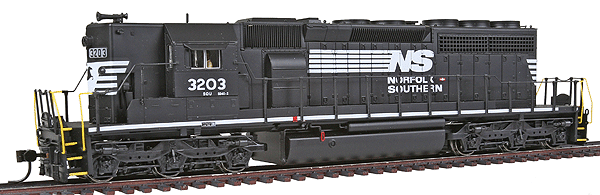 Diesel EMD SD40-2 High Hood, DC, No Sound -- Norfolk Southern #3203 (Black Sill w/Plow)