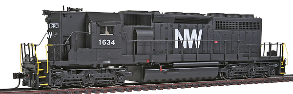Diesel EMD SD40-2 High Hood, DC, No Sound -- Norfolk & Western #1634 (Black, N&W Paint Scheme)