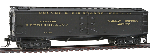Paragon(TM) Series General American (GACX) 53'6" Wood Express Reefer -- Denver & Rio Grande Western #1604 (Pullman Green)