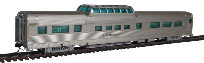 Rio Grande Zephyr Budd Vista Dome Coach - Ready to Run -- Denver & Rio Grande Western #1108 Silver Pony (silver)