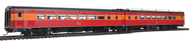 SP Coast Daylight Train #98 Articulated Chair Car w/Antenna -- Southern Pacific #W2474/M2473