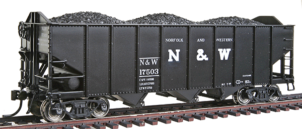 H2a 3-Bay Hopper, Assembled, 6-Pack -- Norfolk & Western (17" Lettering, Group 1)