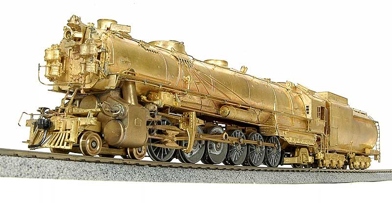 Paragon2(TM) Series Steam 4-12-2 w/18K Gallon Tender Brass Powered w/Sound -- UP-4/5 Unlettered (Varnished Brass)