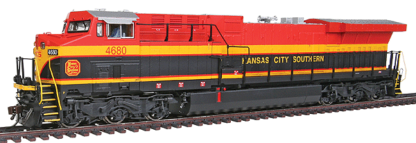 GE AC6000CW w/Sound & DCC - Paragon2(TM) -- Kansas City Southern #4680 (Southern Belle, red, black, yellow)