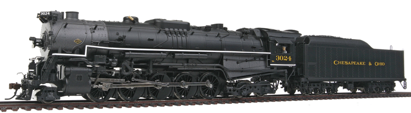 Class T-1 2-10-4 w/Sound & DCC - Paragon2(TM) -- Chesapeake & Ohio #3024 (black, graphite)