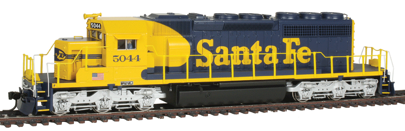 EMD SD40-2 w/Sound & DCC - Paragon2 -- Santa Fe #5044 (Warbonnet, yellow, blue)-1