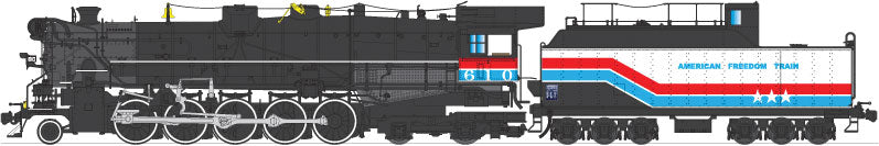 Class I-1a 2-10-4 Texas w/Sound, DCC & Smoke - Brass Hybrid Paragon3(TM) -- American Freedom Train #610 (black, white, red, blue)