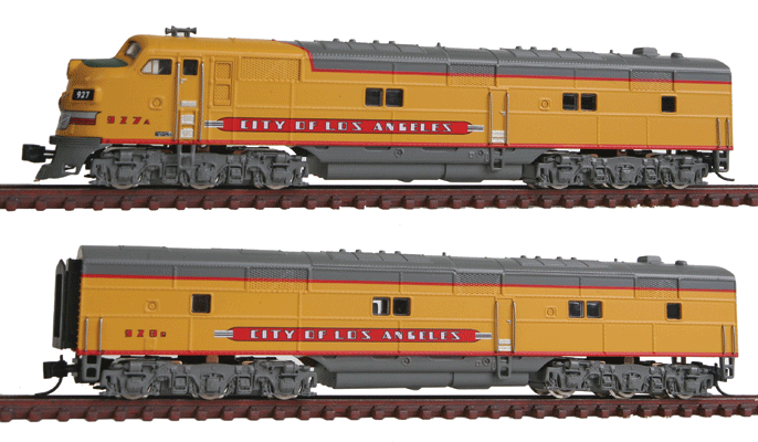 EMD E7A/Unpowered B Set w/Sound & DCC - Paragon2(TM) -- Union Pacific #927A, 928B (Armour Yellow, gray, City of Los Angeles)