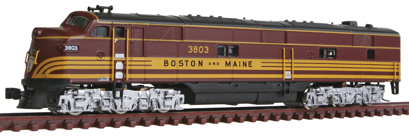 EMD E7A w/Sound & DCC - Paragon2(TM) -- Boston & Maine #3803 (maroon, yellow)