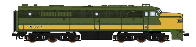 Alco PA1 w/Sound & DCC - Paragon2(TM) -- Alco #9077 (Demonstrator, Canadian National green, yellow)