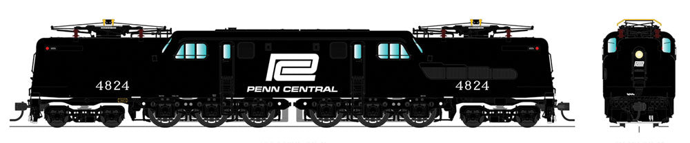 GG1 Electric w/Sound & DCC - Paragon3 -- Penn Central #4824 (black, white Logo)