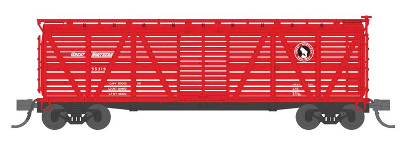 PRR K7 Stock Car with Cattle Sounds - Ready to Run -- Great Northern (red, Small Rocky Logo)