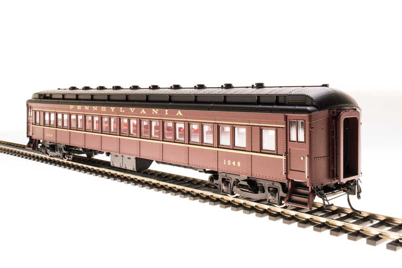 PRR Class P70 Heavyweight Coach, No Air Conditioning 4-Pack - Ready to Run -- Pennsylvania Railroad (Tuscan, black, gold lettering)