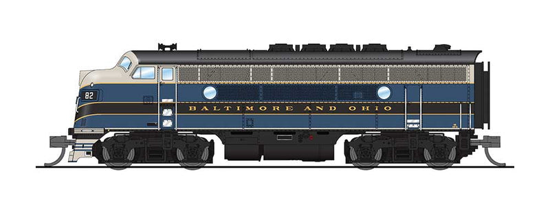 EMD F3A - Unpowered F3B Phase IIa Set with Sound and DCC - Paragon3 -- Baltimore & Ohio #82, 82X (blue, black, gray)