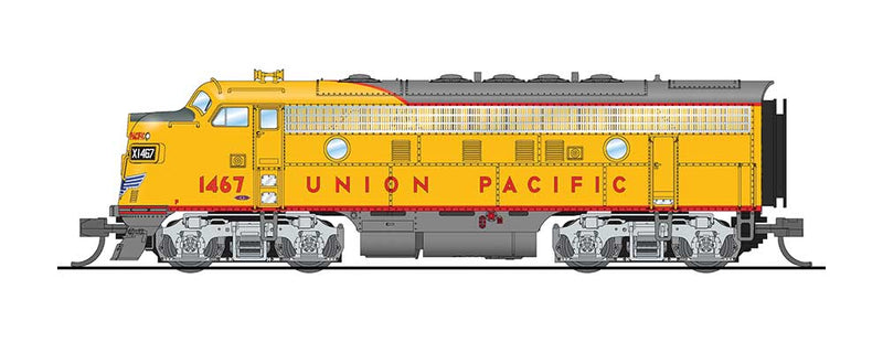 EMD F7A - Unpowered F7B Phase I Set with Sound and DCC - Paragon3 -- Union Pacific 1467, 1470B (Armour Yellow, gray, red, silver)
