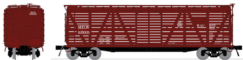PRR K7 Stock Car 4-Pack (No Sound) - Ready to Run -- Milwaukee Road (Boxcar Red, Spelled Out TMR)