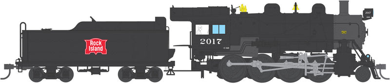 2-8-0 Consolidation w/Sound, DCC & Smoke - Paragon3(TM) -- Rock Island #2017 (black, graphite, red Shield)