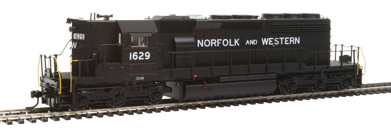 EMD SD40-2 High-Nose w/Sound & DCC - Paragon3(TM) -- Norfolk & Western #1629 (black, white, Spelled Out Roadname)