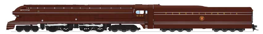 Class S1 6-4-4-6 Duplex - Sound and DCC - Brass Hybrid Paragon4(R) -- Pennsylvania Railroad #6100 (Fantasy Scheme, Tuscan)