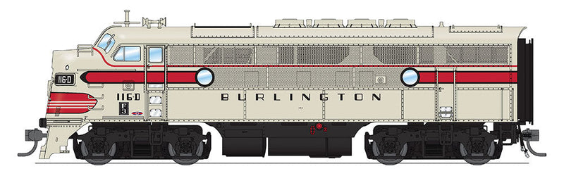EMD F3A Phase IIa w/Sound & DCC - Paragon3 -- Chicago, Burlington & Quincy #116-D(Grayback Freight, gray, red, black)