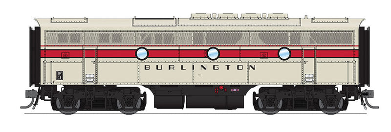 EMD F3B Phase IIa w/Sound & DCC - Paragon3 -- Chicago, Burlington & Quincy #116-C (Grayback Freight, gray, red, black)