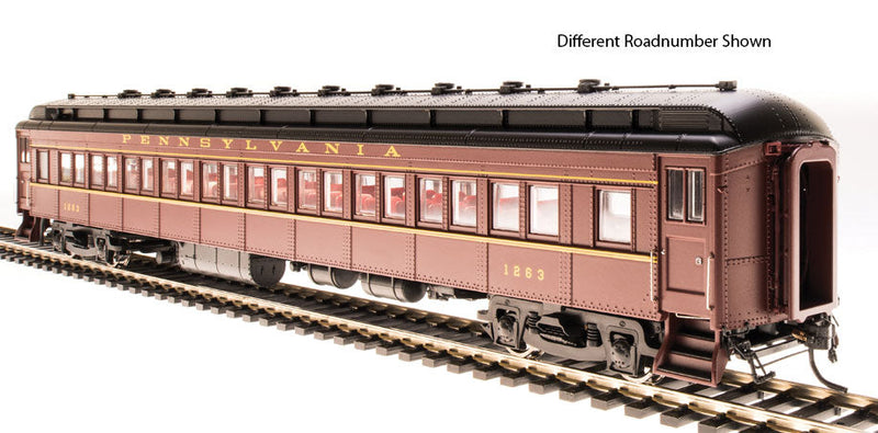 PRR P70R Coach No Air Conditioning - Ready to Run -- Pennsylvania Railroad 873 (Tuscan, black, buff)
