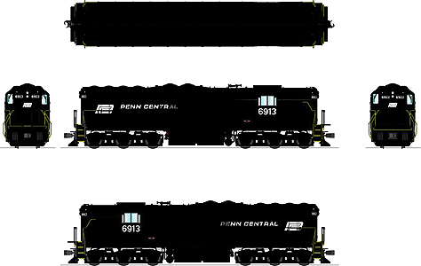 EMD SD9 w/Sound - Standard DC - Blue Line(TM) -- Penn Central #6915