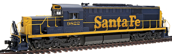 Alco RSD15 Low Hood w/Sound - Standard DC - Blue Line(TM) -- Santa Fe #9822 (blue, yellow)