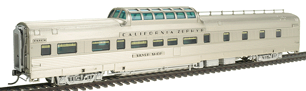 Paragon(TM) Series CZ Vista Dome Dorm-Buffet-Lounge - Assembled, Lighted -- Denver & Rio Grande Western #1140 "Silver Shop"