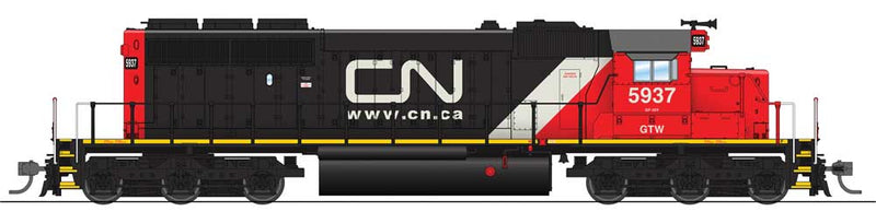 EMD SD40-2 Low-Nose with Sound & DCC - Paragon3(TM) -- Canadian National GTW 5937 (black, red, white, Website Noodle Logo)