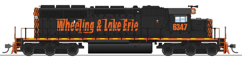 EMD SD40-2 Low-Nose with Sound & DCC - Paragon3(TM) -- Wheeling & Lake Erie 6389 (black, orange, Speed Lettering)