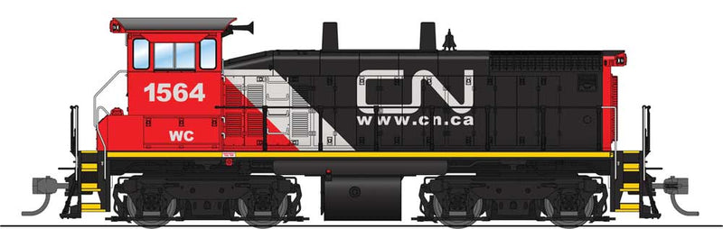 EMD SW1500 with Sound & DCC - Paragon3(TM) -- Canadian National WC 1564 (black, red, white, Website Noodle Logo)