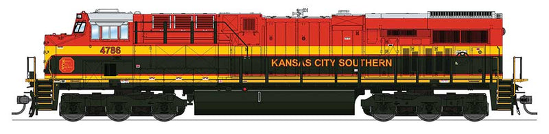GE ES44AC - Sound and DCC - Paragon3 -- Kansas City Southern 4786 (red, black, yellow, silver)
