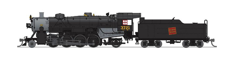 USRA 2-8-2 Light Mikado - Sound and DCC - Paragon3(TM) -- Canadian National #3721 (black, graphite; Red Tilted CN Logo)
