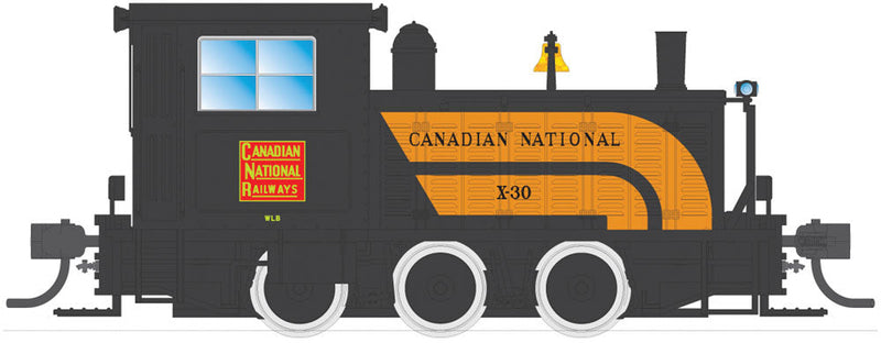 Plymouth WLG-8 35-Ton Switcher w/DCC -- Canadian National (black, yellow)
