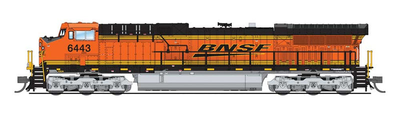 GE AC6000CW - Sound & DCC - Paragon3 -- Burlington Northern & Santa Fe #6443 (orange, black, yellow; Wedge Logo)