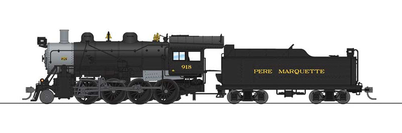 2-8-0 Consolidation - Sound, DCC and Smoke - Paragon3(TM) -- Pere Marquette 918 (black, graphite)