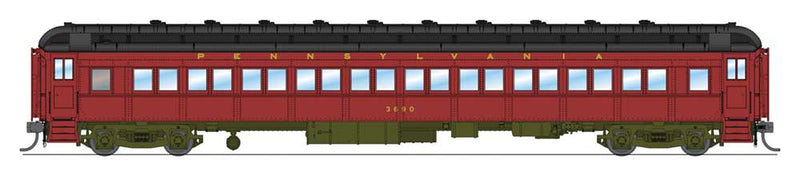 PRR P70 Coach No Air Conditioning Single Car - Ready to Run -- Pennsylvania Railroad (1939-1941 Scheme; Tuscan, black)