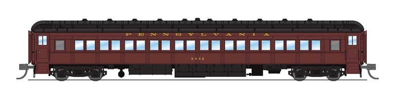 PRR P70R Heavyweight Coach 2-Pack - Ready to Run -- Pennsylvania Railroad Set A (1945-1948, Ice AC, Tuscan, black)