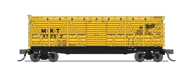 PRR K7 Stock Car with Cattle Sounds - Ready to Run -- Missouri-Kansas-Texas (yellow, black, The Katy Logo)