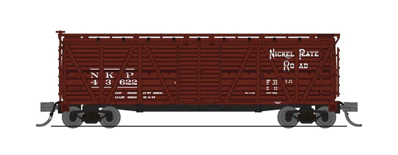 PRR K7 Stock Car with Cattle Sounds - Ready to Run -- Nickel Plate (Boxcar Red)