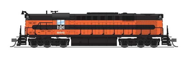 Alco RSD15 - Sound and DCC - Paragon4(TM) -- Bessemer & Lake Erie #885 (As-Delivered; orange, black)