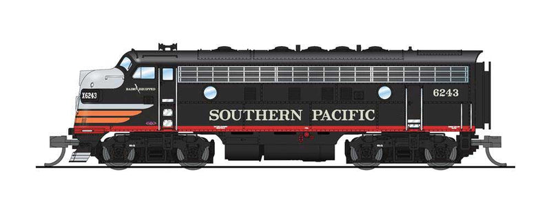 EMD F7 A-Unpowered B Set - Sound and DCC - Paragon4 -- Southern Pacific #6243, 8143 (Black Widow; black, silver, red, orange)