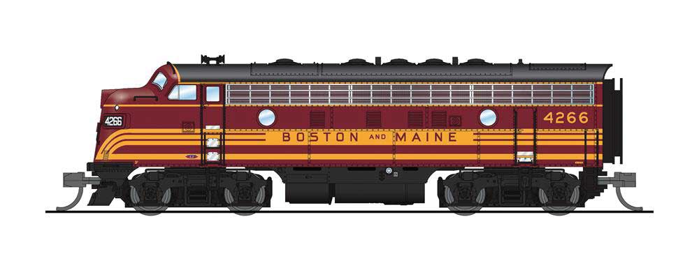 EMD F7A - Sound and DCC - Paragon4 -- Boston & Maine #4268A (maroon, yellow)