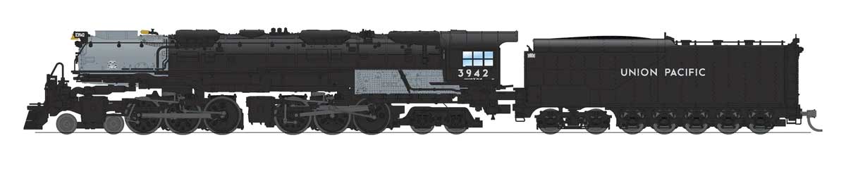 4-6-6-4 Challenger Late Version - Sound, DCC and Smoke - Paragon4(TM) -- Union Pacific #3954 (Coal Tender, black, graphite)-1