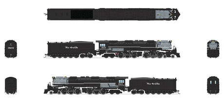 4-6-6-4 Challenger Late Version - Sound, DCC and Smoke - Paragon4(TM) -- Denver & Rio Grande Western #3805 (Coal Tender; black, graphite)-2