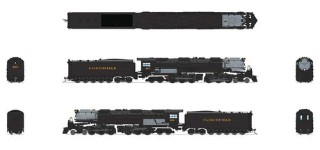 4-6-6-4 Challenger Late Version - Sound, DCC and Smoke - Paragon4(TM) -- Clinchfield #674 (Coal Tender; black, graphite)-2